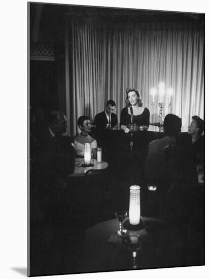 Singer Julie London Performing in a Nightclub-null-Mounted Premium Photographic Print