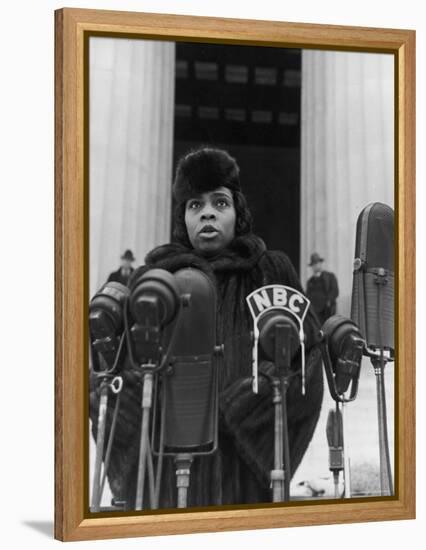 Singer Marian Anderson Conducting a Voice Test Prior to Concert on Steps of the Lincoln Memorial-Thomas D^ Mcavoy-Framed Premier Image Canvas