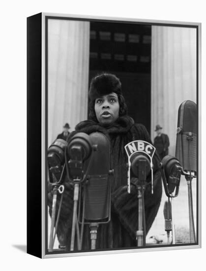 Singer Marian Anderson Conducting a Voice Test Prior to Concert on Steps of the Lincoln Memorial-Thomas D^ Mcavoy-Framed Premier Image Canvas