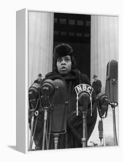 Singer Marian Anderson Conducting a Voice Test Prior to Concert on Steps of the Lincoln Memorial-Thomas D^ Mcavoy-Framed Premier Image Canvas