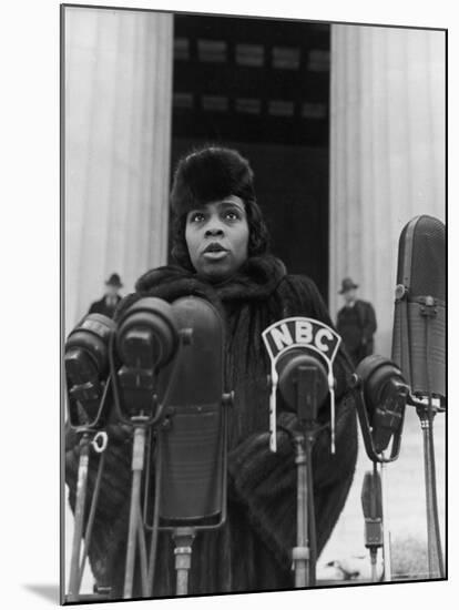 Singer Marian Anderson Conducting a Voice Test Prior to Concert on Steps of the Lincoln Memorial-Thomas D^ Mcavoy-Mounted Premium Photographic Print