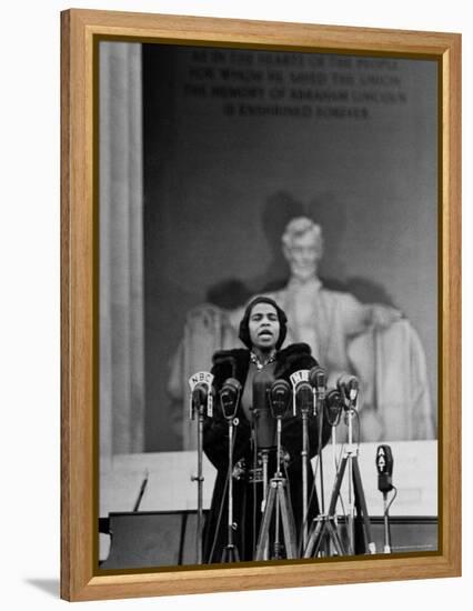 Singer Marian Anderson Giving an Easter Concert at the Lincoln Memorial-Thomas D^ Mcavoy-Framed Premier Image Canvas