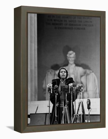 Singer Marian Anderson Giving an Easter Concert at the Lincoln Memorial-Thomas D^ Mcavoy-Framed Premier Image Canvas