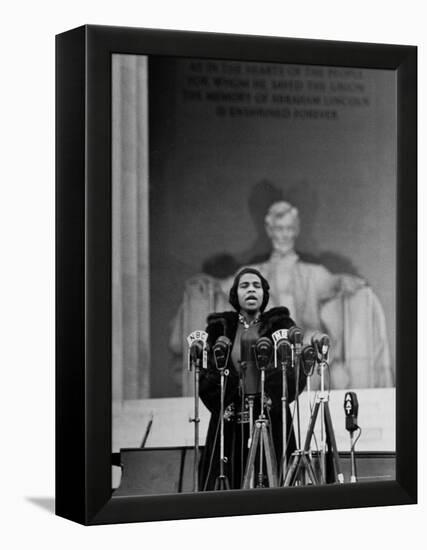 Singer Marian Anderson Giving an Easter Concert at the Lincoln Memorial-Thomas D^ Mcavoy-Framed Premier Image Canvas