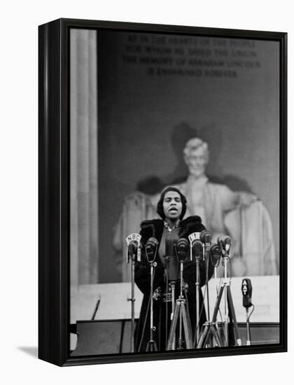 Singer Marian Anderson Giving an Easter Concert at the Lincoln Memorial-Thomas D^ Mcavoy-Framed Premier Image Canvas