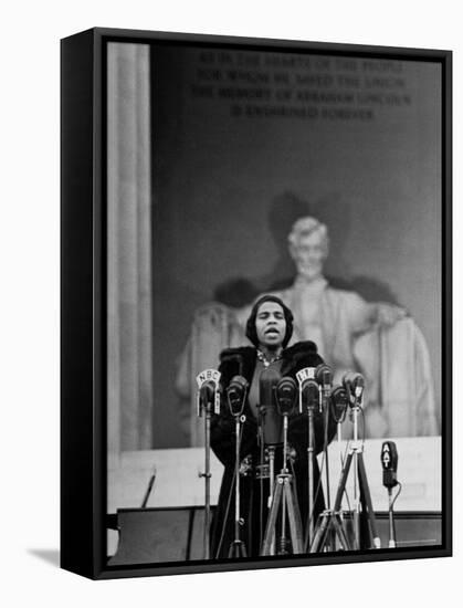 Singer Marian Anderson Giving an Easter Concert at the Lincoln Memorial-Thomas D^ Mcavoy-Framed Premier Image Canvas