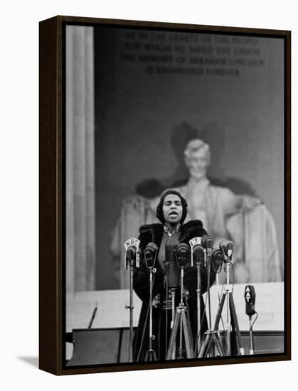 Singer Marian Anderson Giving an Easter Concert at the Lincoln Memorial-Thomas D^ Mcavoy-Framed Premier Image Canvas