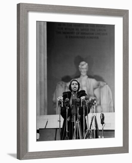 Singer Marian Anderson Giving an Easter Concert at the Lincoln Memorial-Thomas D^ Mcavoy-Framed Premium Photographic Print