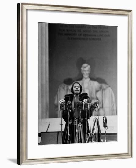 Singer Marian Anderson Giving an Easter Concert at the Lincoln Memorial-Thomas D^ Mcavoy-Framed Premium Photographic Print