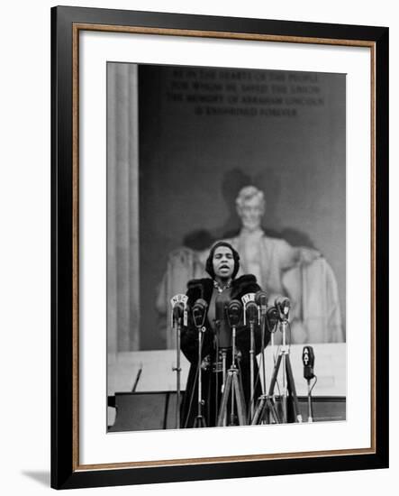 Singer Marian Anderson Giving an Easter Concert at the Lincoln Memorial-Thomas D^ Mcavoy-Framed Premium Photographic Print