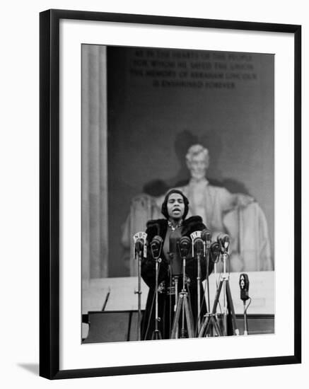 Singer Marian Anderson Giving an Easter Concert at the Lincoln Memorial-Thomas D^ Mcavoy-Framed Premium Photographic Print