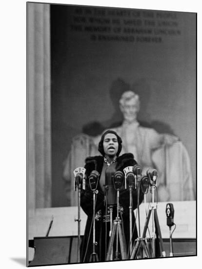 Singer Marian Anderson Giving an Easter Concert at the Lincoln Memorial-Thomas D^ Mcavoy-Mounted Premium Photographic Print