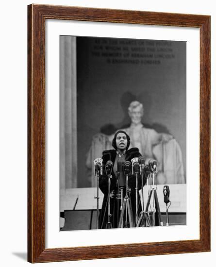 Singer Marian Anderson Giving an Easter Concert at the Lincoln Memorial-Thomas D^ Mcavoy-Framed Premium Photographic Print