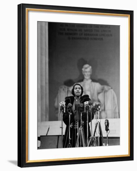 Singer Marian Anderson Giving an Easter Concert at the Lincoln Memorial-Thomas D^ Mcavoy-Framed Premium Photographic Print