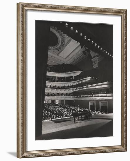Singer Marian Anderson Performing for an Audience at Carnegie Hall-Gjon Mili-Framed Premium Photographic Print