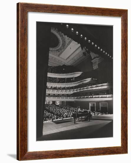 Singer Marian Anderson Performing for an Audience at Carnegie Hall-Gjon Mili-Framed Premium Photographic Print