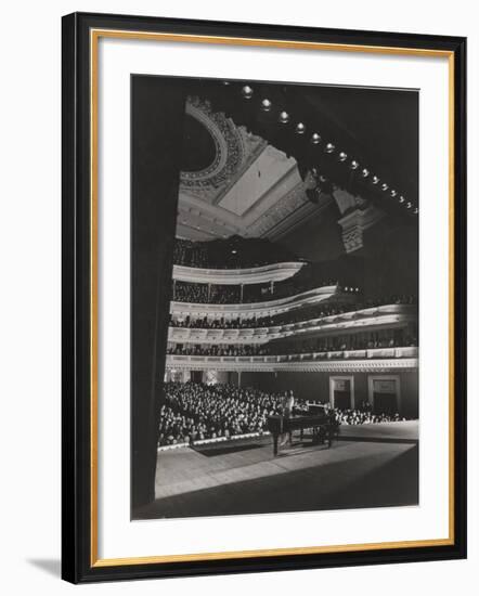 Singer Marian Anderson Performing for an Audience at Carnegie Hall-Gjon Mili-Framed Premium Photographic Print