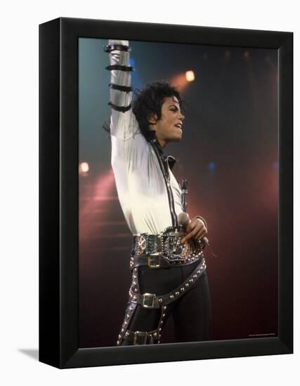 Singer Michael Jackson Performing-David Mcgough-Framed Premier Image Canvas