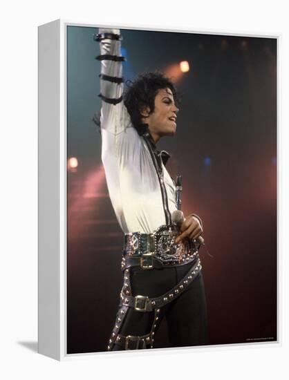 Singer Michael Jackson Performing-David Mcgough-Framed Premier Image Canvas