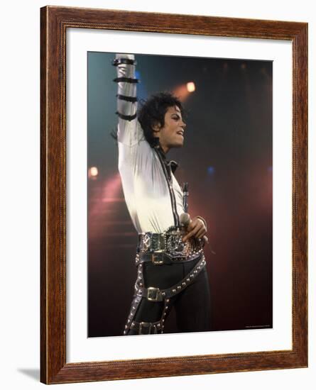 Singer Michael Jackson Performing-David Mcgough-Framed Premium Photographic Print