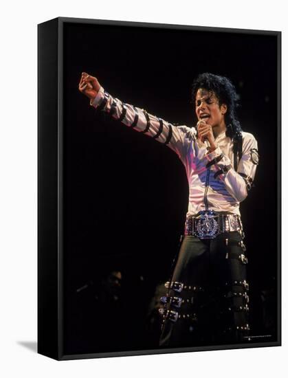 Singer Michael Jackson Performing-David Mcgough-Framed Premier Image Canvas