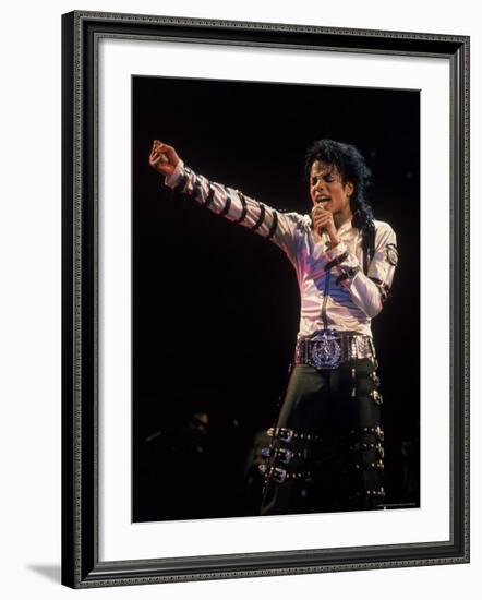 Singer Michael Jackson Performing-David Mcgough-Framed Premium Photographic Print