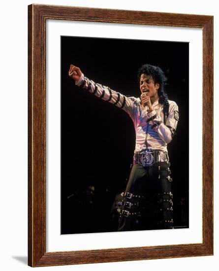 Singer Michael Jackson Performing-David Mcgough-Framed Premium Photographic Print