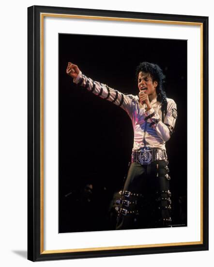 Singer Michael Jackson Performing-David Mcgough-Framed Premium Photographic Print