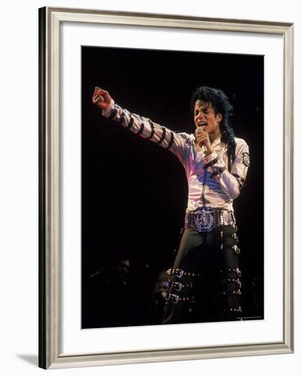 Singer Michael Jackson Performing-David Mcgough-Framed Premium Photographic Print