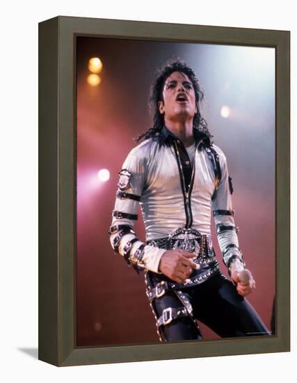 Singer Michael Jackson Performing-David Mcgough-Framed Premier Image Canvas