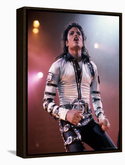 Singer Michael Jackson Performing-David Mcgough-Framed Premier Image Canvas