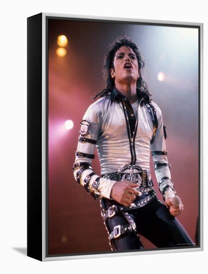 Singer Michael Jackson Performing-David Mcgough-Framed Premier Image Canvas