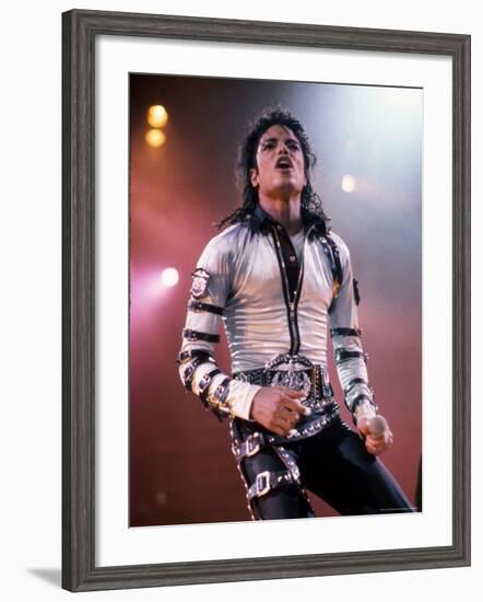 Singer Michael Jackson Performing-David Mcgough-Framed Premium Photographic Print