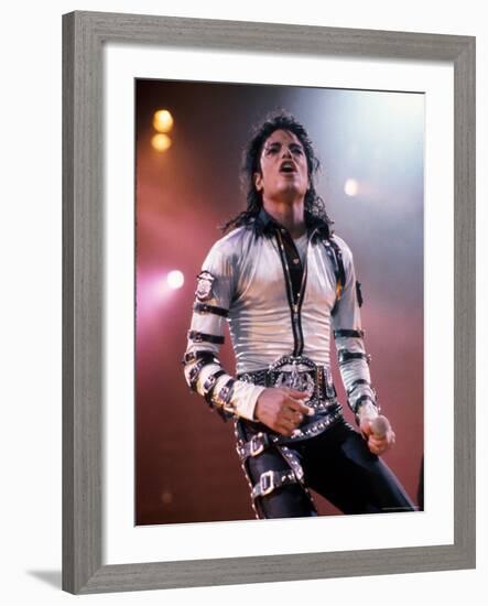 Singer Michael Jackson Performing-David Mcgough-Framed Premium Photographic Print