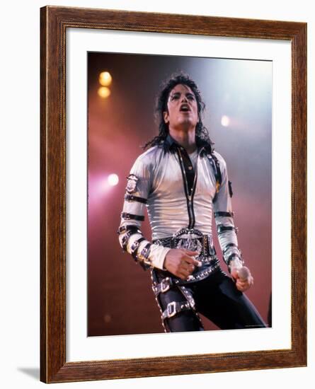 Singer Michael Jackson Performing-David Mcgough-Framed Premium Photographic Print