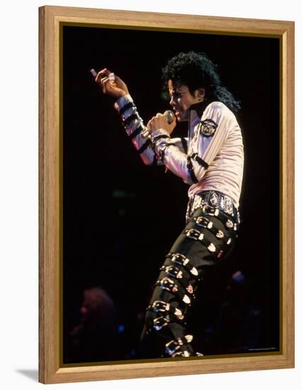 Singer Michael Jackson Performing-David Mcgough-Framed Premier Image Canvas