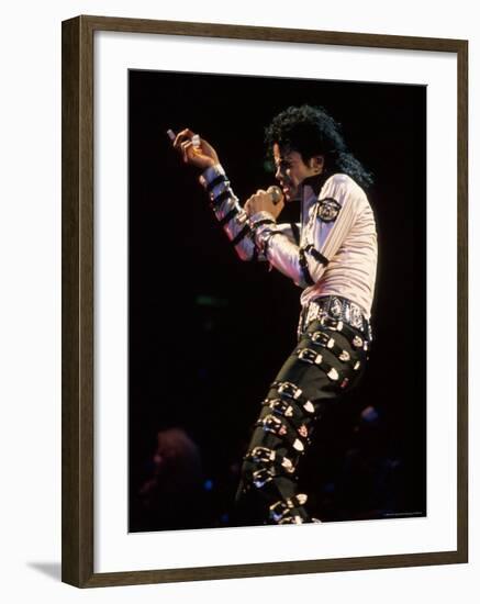 Singer Michael Jackson Performing-David Mcgough-Framed Premium Photographic Print