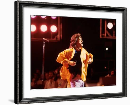 Singer Mick Jagger Performing-David Mcgough-Framed Premium Photographic Print