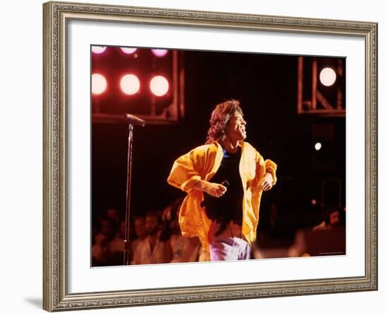 Singer Mick Jagger Performing-David Mcgough-Framed Premium Photographic Print