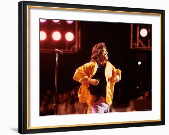 Singer Mick Jagger Performing-David Mcgough-Framed Premium Photographic Print