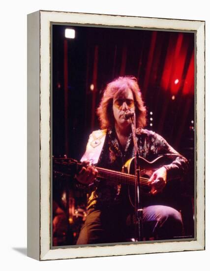 Singer Neil Diamond Playing Guitar-Michael Mauney-Framed Premier Image Canvas