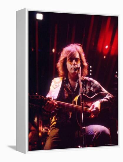 Singer Neil Diamond Playing Guitar-Michael Mauney-Framed Premier Image Canvas