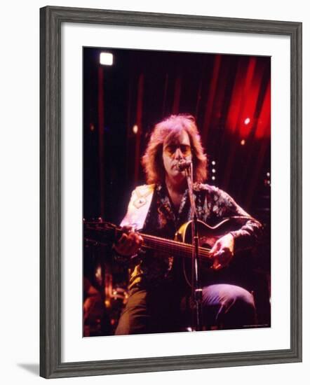 Singer Neil Diamond Playing Guitar-Michael Mauney-Framed Premium Photographic Print