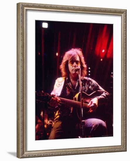 Singer Neil Diamond Playing Guitar-Michael Mauney-Framed Premium Photographic Print