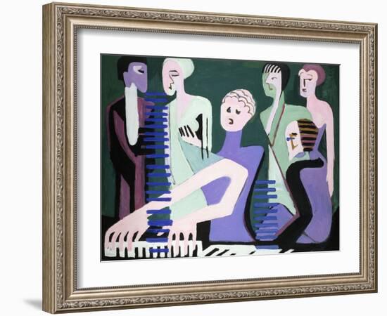 Singer on Piano-Ernst Ludwig Kirchner-Framed Giclee Print