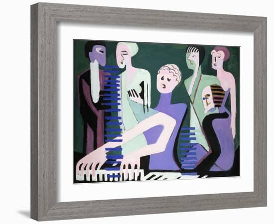 Singer on Piano-Ernst Ludwig Kirchner-Framed Giclee Print