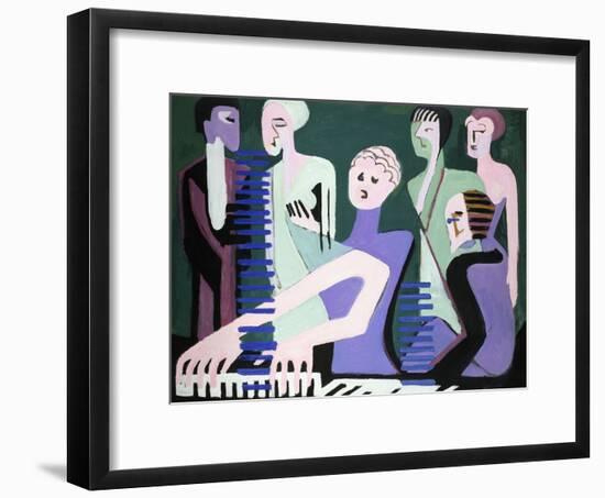 Singer on Piano-Ernst Ludwig Kirchner-Framed Giclee Print