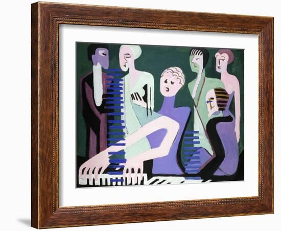 Singer on Piano-Ernst Ludwig Kirchner-Framed Giclee Print