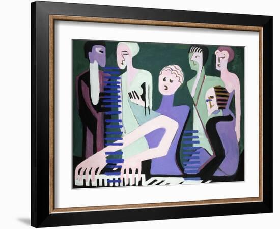 Singer on Piano-Ernst Ludwig Kirchner-Framed Giclee Print