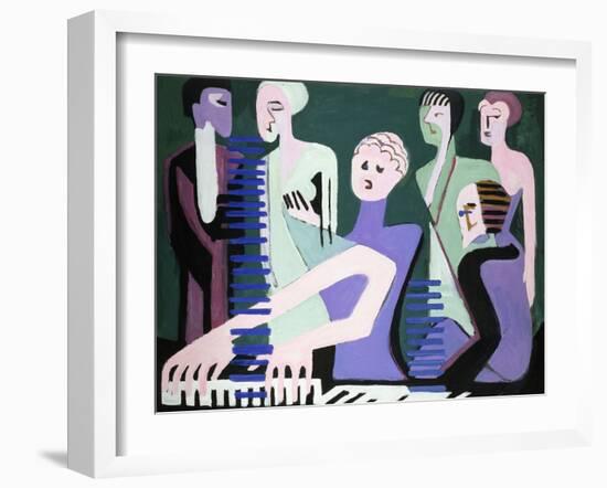 Singer on Piano-Ernst Ludwig Kirchner-Framed Giclee Print